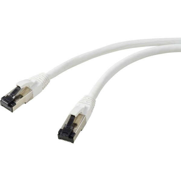 Renkforce RF-7106494 RJ45 sieťový sieťové káble, prepojovacie káble CAT 8.1 S/FTP 3.00 m biela 1 ks; RF-7106494