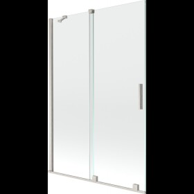 MEXEN/S - Velár dvojkrídlová posuvná vaňová zástena 120 x 150, transparent, nikel kartáčovaný 896-120-000-01-97