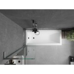 MEXEN/S - Next L vaňová zástena FIX 50 x 150, transparent, grafit kartáčovaná 895-050-000-03-00-66