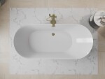 MEXEN/S - Roxy voľne stojaca vaňa 180 x 85, biela, sifón a prepad zlatá 51201808500-50