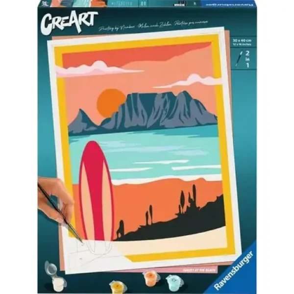 Ravensburger CreArt Západ slnka na pláži - maľovanie podľa čísel