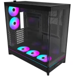 Montech HS02 PRO čierna / ATX / 2x USBA / 1x USB-C / 5x 120mm / bez zdroja / priehľadná bočnica (HS02 PRO (B))