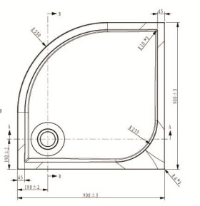 GELCO Sprchová vanička ERIKA GC559 900x900 profilovaná GC559