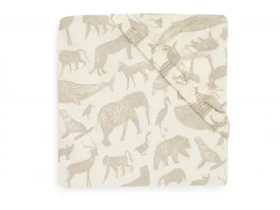 Jollein Prestieradlo napínacie 40/50 x 80/90 cm Animals Nougat (511-501-67044)
