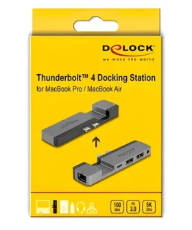 DeLock / Dokovacia stanica / Thunderbolt 4 / pre MacBook Pro a MacBook Air / 5K Ultra HD / USB-C PD 100 W (87757)