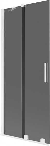 MEXEN/S - Velar dvojkrídlová posuvná vaňová zástena 85 x 150, grafit, biela 896-085-000-41-20
