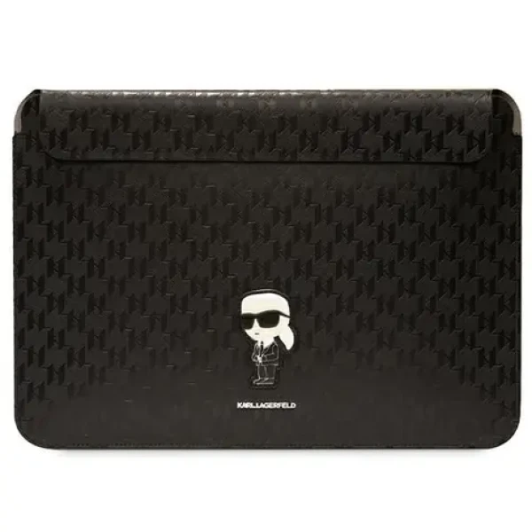 Karl Lagerfeld Saffiano Monogram Ikonik 16" čierna / Puzdro pre notebook (KLCS16SAKHPKK)