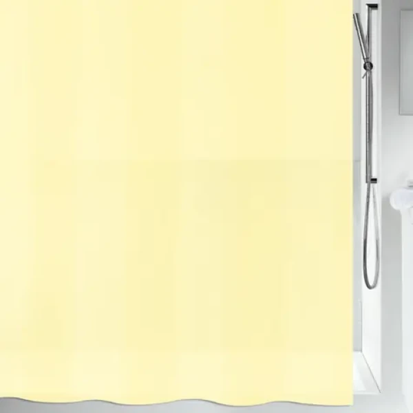 Spirella BIO žltá / Sprchový záves / 180 x 200 cm / PEVA / priesvitný