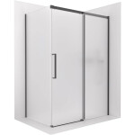 CERANO - Sprchovací kút Lantono - pravá - 8 mm - Soft-Close - čierna matná, mliečne sklo - 170x70 - posuvný CER-665512