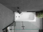 MEXEN/S - Vega obdĺžniková vaňa 180 x 80 cm s panelom + vaňová zástena 120, transparent, čierna 550118080X9212027000
