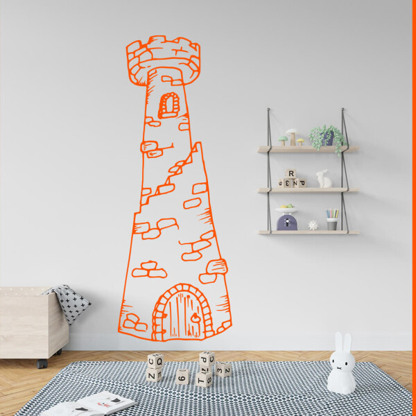 Veselá Stena Samolepka Veža Farba: oranžová, Veľkosť: 80 x 30 cm