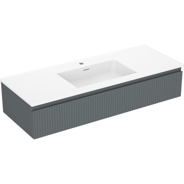 MEXEN/S - Rivel kúpeľňová skrinka 120 cm s umývadlom Otis, 1 šuplík, reliéf, grafit mat/biela mat - 91A20-12023-1-BF66-W18M0 91A20-12023-1-BF66-W18M01