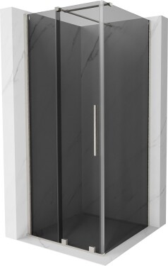 MEXEN/S - Velár sprchovací kút, posuvné dvere 110 x 110, grafit, nikel kartáčovaný 871-110-110-41-97