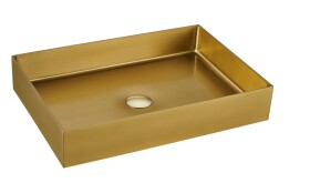 Umývadlo na dosku v zlatej farbe SAT Aurum 55x38 cm bez prepadu SATAUR5538BG SATAUR5538BG