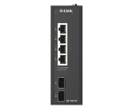 D-Link DIS-100G-06 / Switch / 4X 10/100/1000 / 2x SFP Gigabit / priemyselný / unmanaged / DIN lišta (DIS-100G-06)