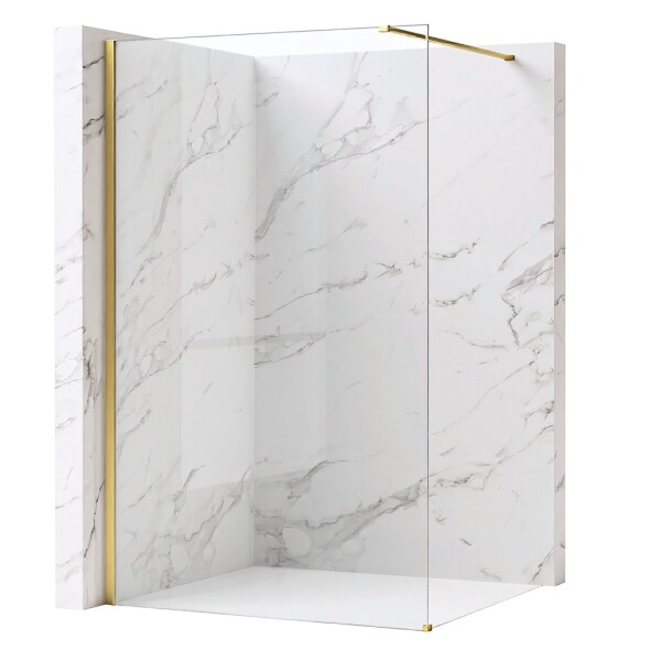 REA/S - Sprchová zástena Flexi Transparent / Brush Gold 110 KPL-K99261