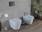 MEXEN - Rico Závesná WC misa Rimless vrátane sedátka s slow, Duroplast, šedomodrá mat 30724069
