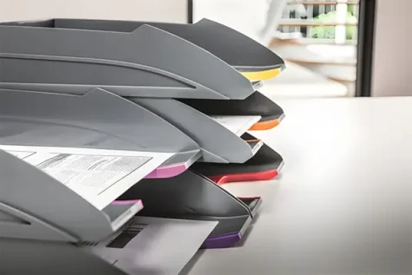 Durable Varicolor antracitová / Odkladač na dokumenty / C4 / 5 priehradok / plast (770557)