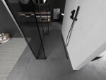 MEXEN/S - Kyoto Sprchová zástena WALK-IN voľne stojaca 110 x 30 x 30, čierny vzor, grafit metal 800-110-030-222-95-70-030