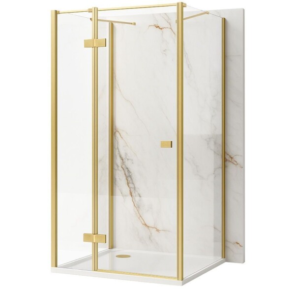 REA/S - Sprchovací kút Atlas 90x90 Brush Gold vľavo KPL-K4870