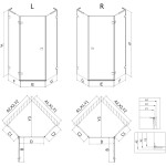 MEXEN/S - Lunar L sprchový kút päťboký krídlový pravá 100 x 90, transparent, biela 831L-100P-090L-20-00-P