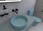 Umývadlo na dosku SAT Infinitio 39x39 cm zelená mat bez otvoru pre batériu SATINF3939LGEM SATINF3939LGEM
