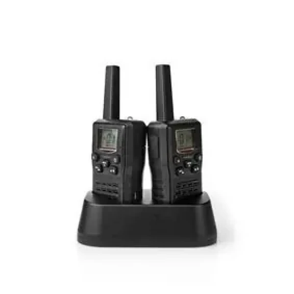 Nedis Walkie-Talkie Set čierna / 2x vysielačka / 2 slúchadlá / Až 10 km / 8 kanálov / PTT / VOX / Až 6 hodín (WLTK1010BK)