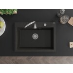 MEXEN MEXEN - Elix granitový drez 1-miska 700 x 500 mm, čierna/zlatá metalik, sifón chróm 6526701005-75