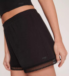 Dámske krátke pyžamové šortky GO Ribbed Short - BLACK - black 0004 - SLOGGI BLACK XL