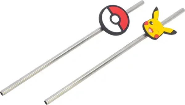 STOR Sada slamiek Pokémon: Metal Meltdown / Slamka / 2 ks / Nerezová oceľ / Bez BPA (31690)
