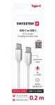 Swissten Textile strieborná / Dátový kábel / USB-C na USB-C / 0,2 m (71527209)