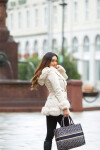 Sexy Winter jacket with faux-fur Details BEIGE