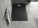 MEXEN/S - Hugo sprchová vanička SMC 160x80, čierna, krytka nerez 42708016-X