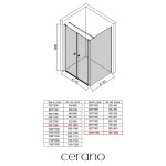 CERANO - Sprchovací kút Antelo L - Ľ/P - 6 mm - čierna matná, transparentné sklo - 96x100 - otočný CER-666553