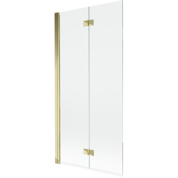 MEXEN - MIST vaňová zástena 90x150 cm 6mm 2-s, zlatá, číra, ľavá 8A9-090-002-50-00-L