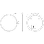 SAPHO - NYX guľaté zrkadlo s LED osvetlením, ø 80cm NY800