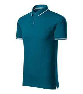 Jednofarebné pánske polo tričko Perfection petrol L