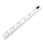 LogiLink LPS232 biela / Predlžovací kábel s rozvodkou / 6 zásuviek / 1,5 m / 250V/15A / kontrolka (LPS232)