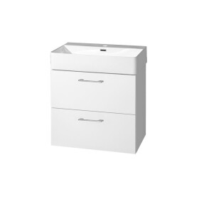 Mereo Leny, kúpeľňová skrinka s keramickým umývadlom 60 cm, biela, nové madlo CN811N