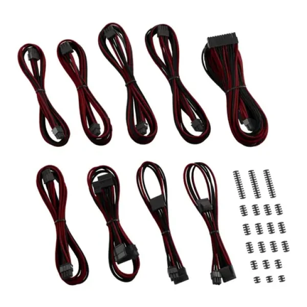 CableMod Classic ModMesh C-Series Kábel Kit pre Corsair Rmi amp; RMx - čierno-tmavo červená (CM-CSR-CKIT-NKKBR-R)