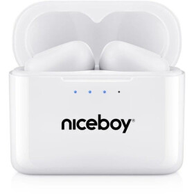 Niceboy HIVE Podsie 3 biela / Bezdrôtové slúchadlá s mikrofónom / TWS / Bluetooth 5.1 / IPX5 / nabíjacie puzdro (hive-podsie-3-white)