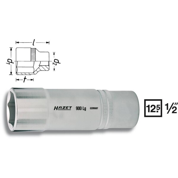 Hazet 900LG 900LG-14 vonkajší šesťhran zásuvka 14 mm 1/2 (12.5 mm); 900LG-14