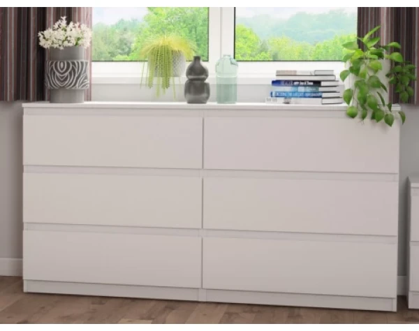 Široká komoda Carlos, biela, 150 cm%