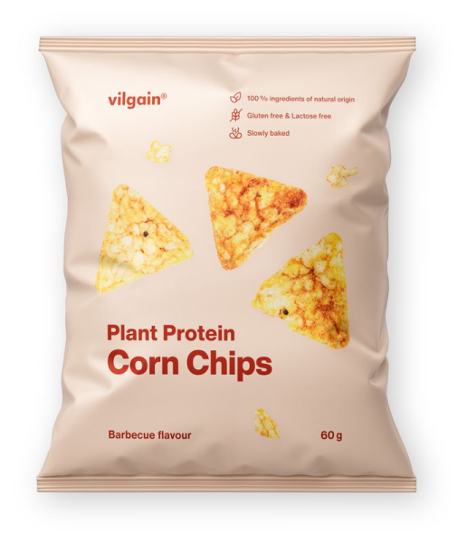 Vilgain Kukuričné proteínové chipsy BIO – BBQ 60 g