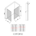 CERANO - Sprchová zástena Walk-in Crystal TL/P - 10 mm - bezvzperový systém - čierna matná, grafitové sklo - 120x110x200 CER-8050BD80784