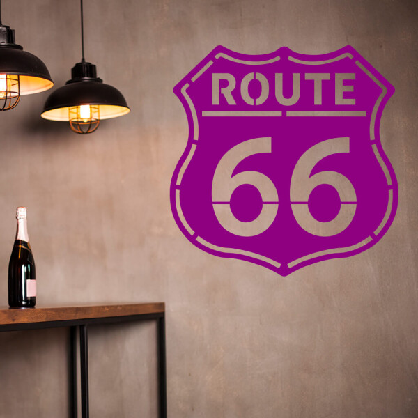 Veselá Stena Samolepka Route 66 Farba: fialová, Veľkosť: 60 x 60 cm