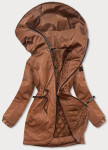 Dámská bunda v karamelové barvě s kapucí (B8105-12) Barva: odcienie brązu, Velikost: XXL (44)