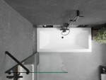 MEXEN/S - Cube obdĺžniková vaňa 170 x 80 cm s panelom + vaňová zástena 70, transparent, čierna 550517080X9507000070