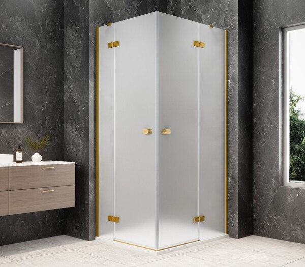 POLYSAN - GLOBE GOLD MATT obdĺžniková sprchová zástena 1100x800, rohový vstup, matné sklo GB5180MG
