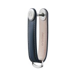 Kľúčenka Orbitkey Leather Navy with Tan Stitching